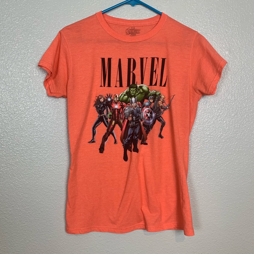Marvel Avengers Women’s Large T-Shirt Orange Coral